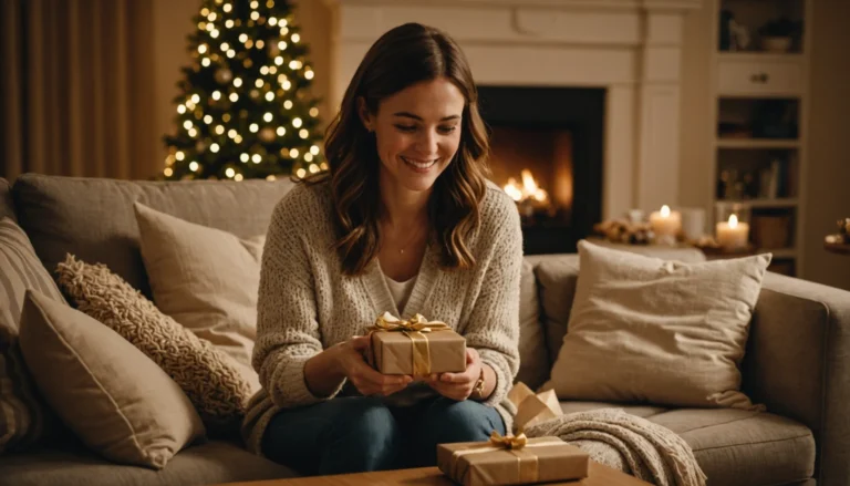 cadeau qui touche une femme