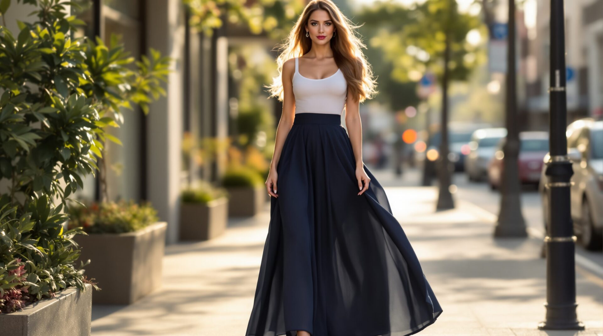 comment porter une jupe longue quand on a du ventre