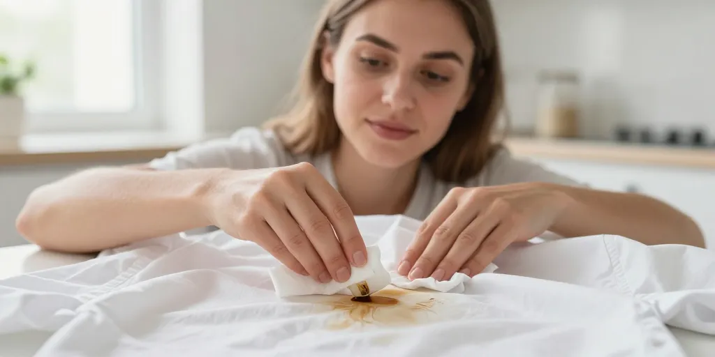 tache de cafe sur du blanc