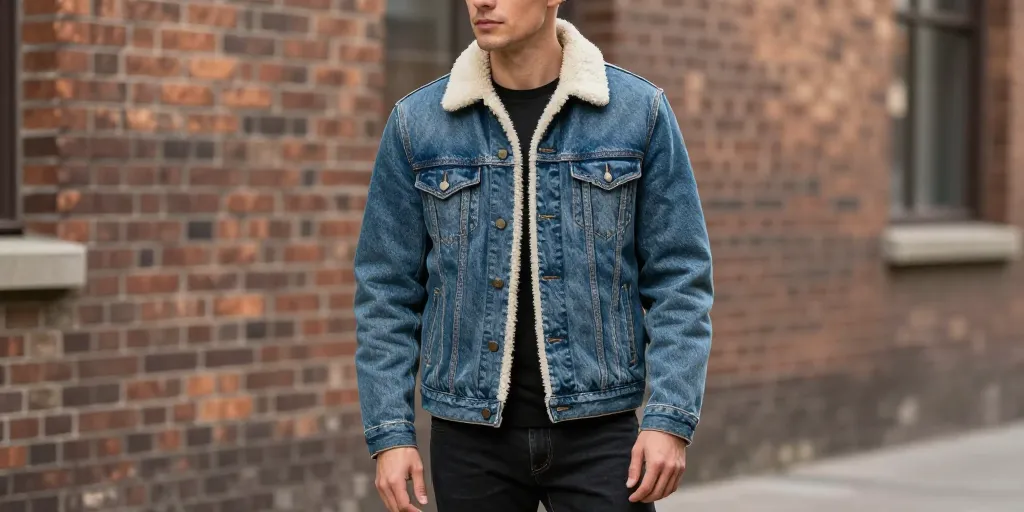 veste en jean homme fourrure